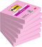 Post-it Super Sticky notes | 90 vel | ft 76 x 76 mm | pak van 6 blokken | roze (tropical pink)