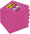 Post-it Super Sticky notes | 90 vel | ft 76 x 76 mm | pak van 6 blokken | roze (tropical pink)