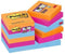 Post-it® Super Sticky Notes, Kleurenset Bangkok, Neon oranje, Neon roze, Electric blauw, 47,6mm x 47,6 mm, 12 blokken