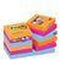 Post-it® Super Sticky Notes, Kleurenset Bangkok, Neon oranje, Neon roze, Electric blauw, 47,6mm x 47,6 mm, 12 blokken