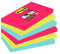 Post-it® Super Sticky Notes, Kleurenset Bora Bora, poppy-neon groen-aquawave, 76 x 127 mm, 6 blokken