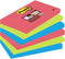Post-it® Super Sticky Notes, Kleurenset Bora Bora, poppy-neon groen-aquawave, 76 x 127 mm, 6 blokken