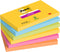 Post-it® Super Sticky Notes - Kleurenset Rio, Neon geel, Mediterraan blauw, Neon Groen, Fuchsia, Neon oranje - 6 blokken