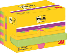 Post-it Super Sticky - Post-It Super Sticky Notes Carnival | 90 vel | ft 47 | 6 x 47 | 6 mm | pak van 12 blokken