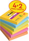 Post-it Super Sticky - Super Sticky notes Carnival | 90 vel | ft 76 x 76 mm | 4 + 2 GRATIS