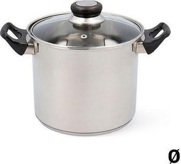 Pot met Glazen Deksel Quid Habitat Roestvrij staal