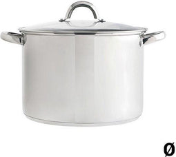 Pot met Glazen Deksel Quid Roestvrij staal