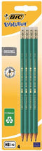 POTLOOD BIC CONTE EVOLUTION ZESKANTIG HB MET GUMTIP 4STUKS