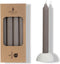 Potlood kaarsen set 4 stuks dia. 2.2 x H 20 cm grijs