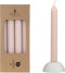 Potlood kaarsen set 4 stuks dia. 2.2 x H 20 cm wit roze