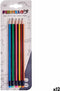 Potlood Set Strepen Multicolour Hout (12 Stuks)