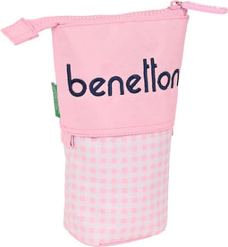 Potloodetui Benetton Vichy Roze (8 x 19 x 6 cm)