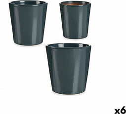 Pottenset Antraciet Klei (6 Stuks)