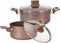Pottenset - ARTHUR MARTIN - AM9820 - 20-24 cm met glazen deksel - Aluminium - Alle warmtebronnen inclusief inductie