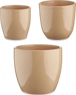 Pottenset Beige Klei (3 Onderdelen) (22,5 x 18,5 x 22,5 cm)