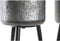 Pottenset DKD Home Decor Zwart Grijs 100 % Metaal (25 x 25 x 46 cm)