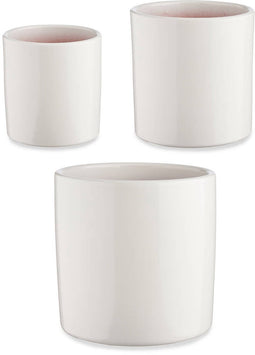 Pottenset Ø 14 cm Ø 22 cm Ø 17 cm Cilinder 3 Onderdelen Wit