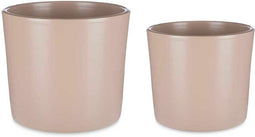 Pottenset Ø 22 cm Ø 27 cm 2 Onderdelen Beige Klei