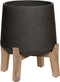 Pottery Pots Bloempot Patt Feet Low Black Washed-Grijs-Zwart D 39.5 cm H 43 cm D opening 28.60 cm