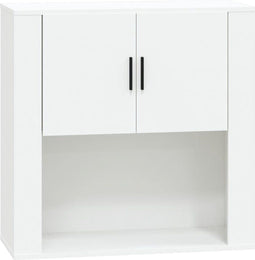 vidaXL - Wandkast - 80x33x80 - cm - bewerkt - hout - wit