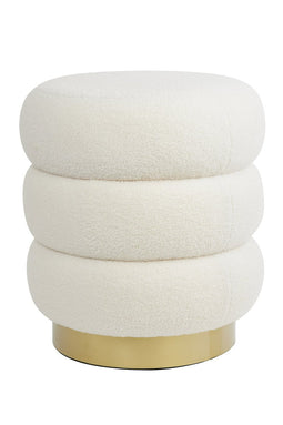 Pouf 40x45 Cm Kimi Teddy White+gold