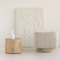 Pouf Kaura White / Cotton / mango wood