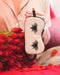 Powder pink and black sleep mask