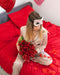 Powder pink and black sleep mask