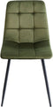 POWELL - Eetkamerstoel set van 4 - Olijfgroen - Fluweel