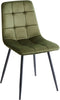 POWELL - Eetkamerstoel set van 4 - Olijfgroen - Fluweel
