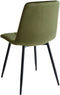 POWELL - Eetkamerstoel set van 4 - Olijfgroen - Fluweel