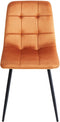 POWELL - Eetkamerstoel set van 4 - Oranje - Fluweel