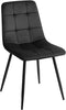 POWELL - Eetkamerstoel set van 4 - Zwart - Fluweel