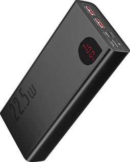 Power Bank, 22,5 W 20000 mAh snel opladen USB C draagbare telefoon oplader, PD3.0 QC4.0 Slim batterij met LED-display voor iPhone 12 11 XS 8 Samsung Galaxy S21 S20 S10 Huawei AirPods Tablet etc