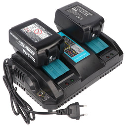 Power set consisting of 2x BL18500 batteries and 2x quick charger for Makita 14.4V, 18V