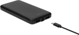 Powerbank o.a. Geschikt voor iPhone & Samsung - 10.000 mAh - Inclusief kabel - Led indicator - Laadt toestel tot wel 5x op - USB-C poort en 2x USB-A poort - Zwart - Mobiparts