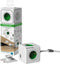 PowerCube Extended Duo USB - Stekkerdoos met USB en Schakelaar - 4 stopcontacten - 2 USB laders - 1.5 meter kabel - Wit/Groen