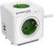 PowerCube Extended Duo USB - Stekkerdoos met USB en Schakelaar - 4 stopcontacten - 2 USB laders - 1.5 meter kabel - Wit/Groen