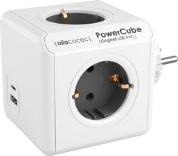 PowerCube Oroginal Duo USB (A + C) - 4 stopcontacten - 2 USB laders (A + C) - Type F (NL + DE) - (ter uitbreiding van de PowerCubes Extended modellen met kabel)