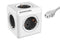 PowerCube ReWirable reisstekker + 3x wereld reis plug + 1 meter IEC EU kabel DE - Wit/Grijs - 5 stopcontacten