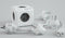 PowerCube ReWirable reisstekker + 3x wereld reis plug + 1 meter IEC EU kabel DE - Wit/Grijs - 5 stopcontacten