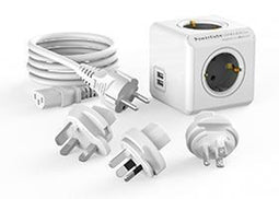 PowerCube ReWirable USB + 3x plug + IEC EU cable DE; GREY