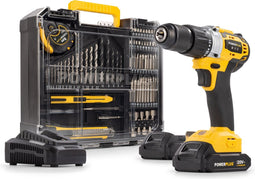 Powerplus Accu klopboormachine POWX00850 - 3 in 1: boren hamerboren en schroeven, 20 V boormachine, 60 Nm, Links en rechts schroeven, Incl. 2 accu's 2.0 Ah en 1 lader, 78 accessoires