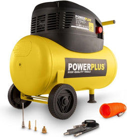 Powerplus Compressor POWX1730 - Luchtcompressor - 1100W - 8 bar - Olievrij - 24L tankinhoud