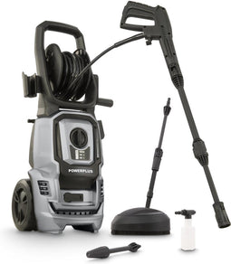 Powerplus Elektrische Hogedrukreiniger POWXG90411- 1800 W Terrasreiniger, start/stop functie, max. druk van 140 bar en temperatuur van 50 °C, 8 m slang en accessoires inbegrepen, Reinigen van auto's, meubelen en fiets