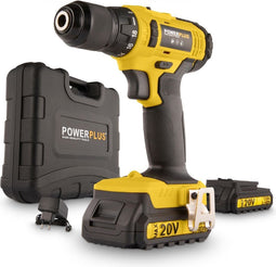 Powerplus POWX00435 Accuboormachine - Schroefboormachine - Boormachine accu - Accu schroevendraaier- 20V - Incl. 2 x 1,5Ah Accu en lader - Gereedschapskoffer - Voor hout, steen en metaal