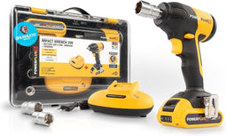 Powerplus POWXB30050 Accu slagmoersleutel - 20V - Brushless - Moersleutel met slagfunctie Incl 1x 2.0Ah accu, lader, riemclip, 3 accessoires en koffer