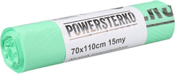 PowerSterko Afvalzak - Bioplastic o.b.v. Zetmeelblend - 120l - 70x110cm - 15my - groen