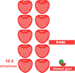 Synx Tools Urinoirmatje met meloen Geur - Urinoirmatten - luchtverfrisser - 10 stuks voordeelverpakking - Anti spat mat WC - Toilet Mat - Rood - Frisse Geur - Anti Splash Mat - Urine Mat - Wc Rooster - Urinoirrooster
