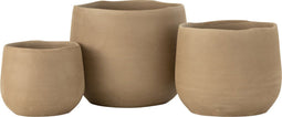 J-Line bloempot Effen - keramiek - beige - large - Ø 21 cm